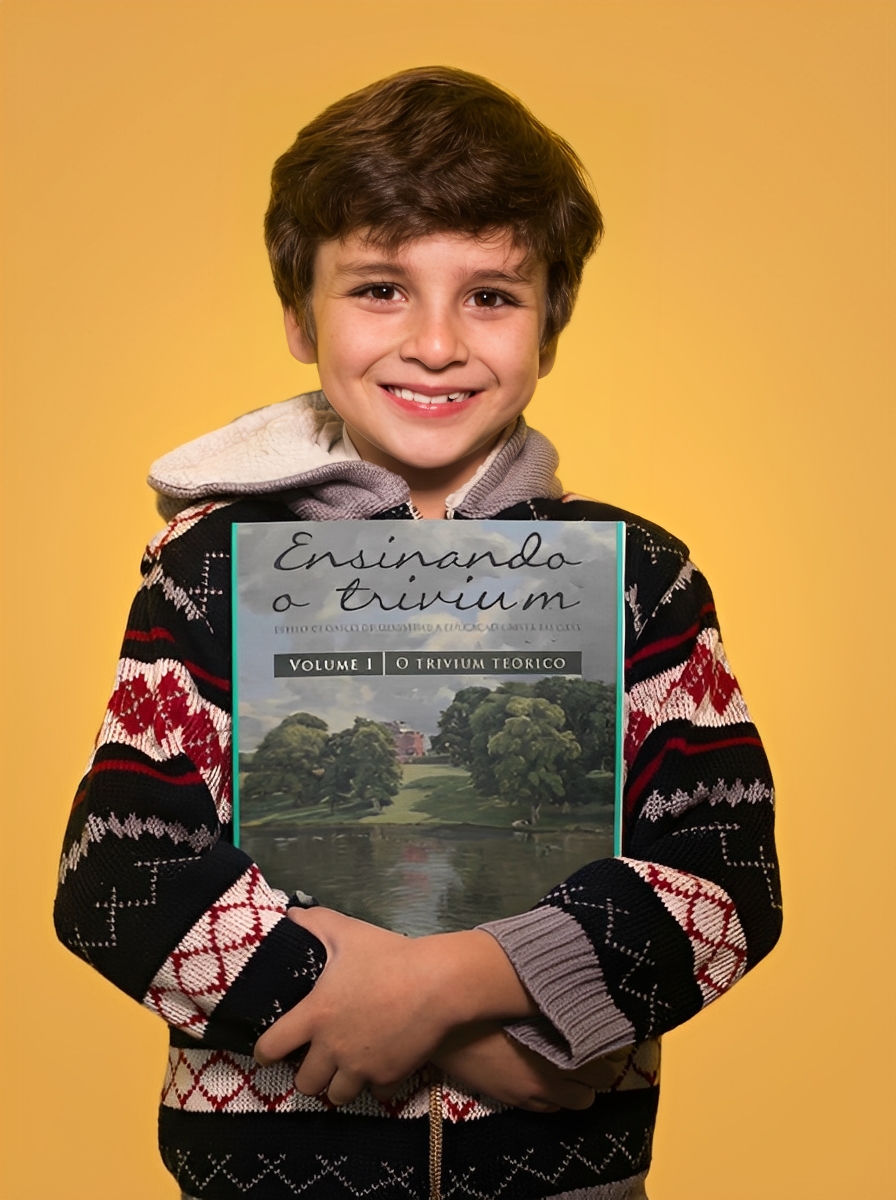 Menino com Livro - Fundo #fdc562